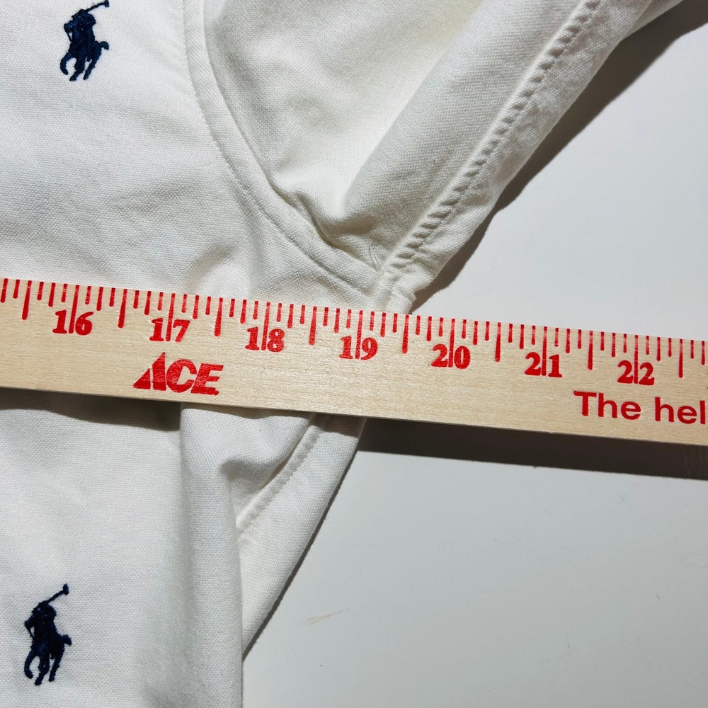 Polo Ralph Lauren Small Regular Fit Oxford Shirt White Pony Allover Embroiderd - Picture 6 of 8